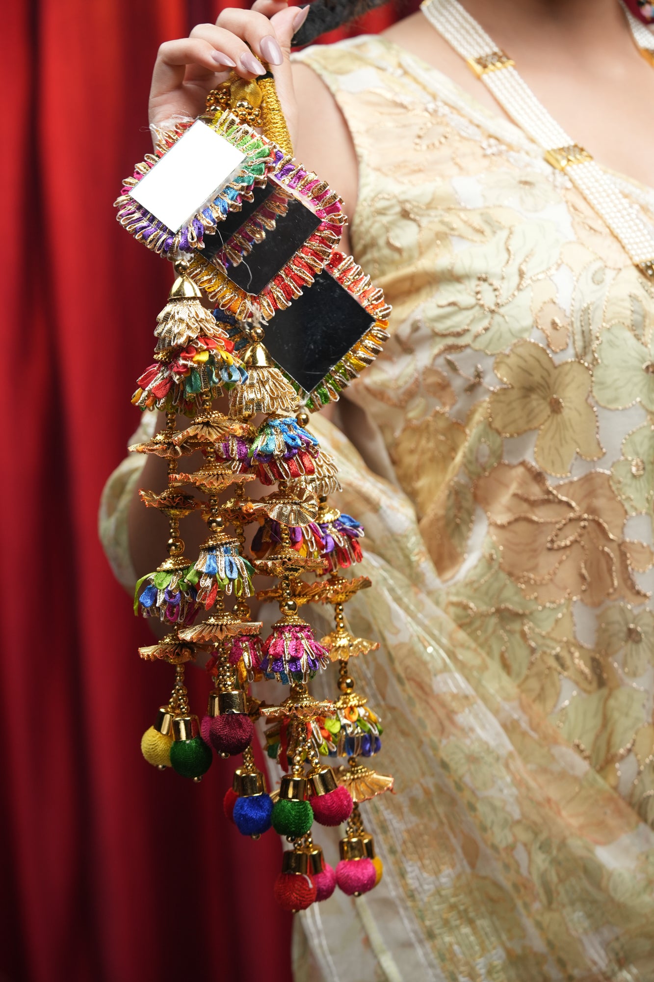 Festive Multi Colour Mirror Charm Paranda