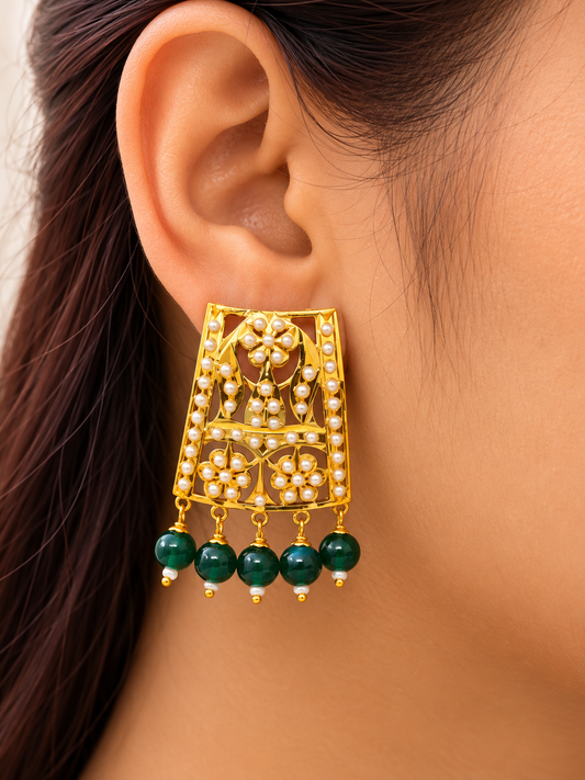 Emerald Pearl Earrings