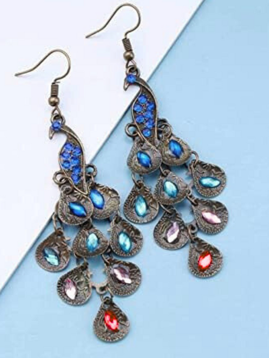 Vintage Peacock Earrings