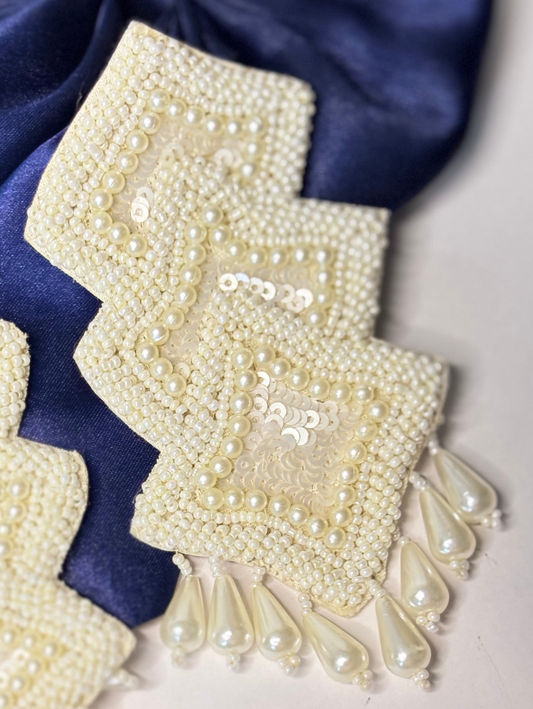 Ivory Pearl Drop Earrings – Handmade Statement Dangles