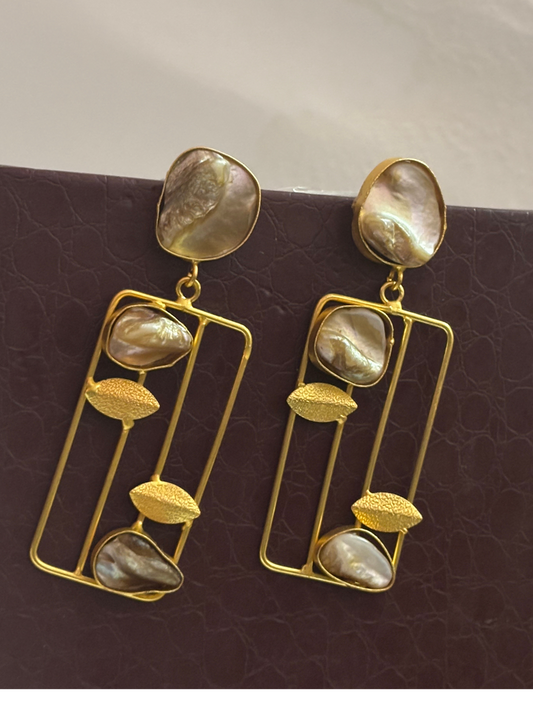 Golden Shell Harmony Earrings
