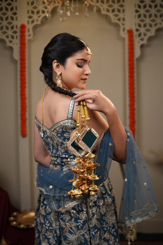 Saanjh Golden Diamond Mirror