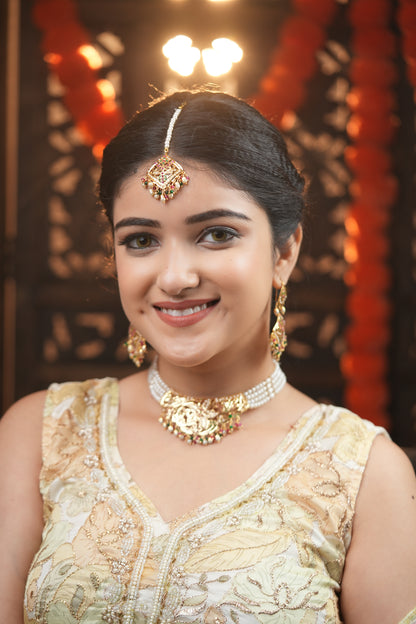 Multi Golden Blossom with Pearl Strings Set