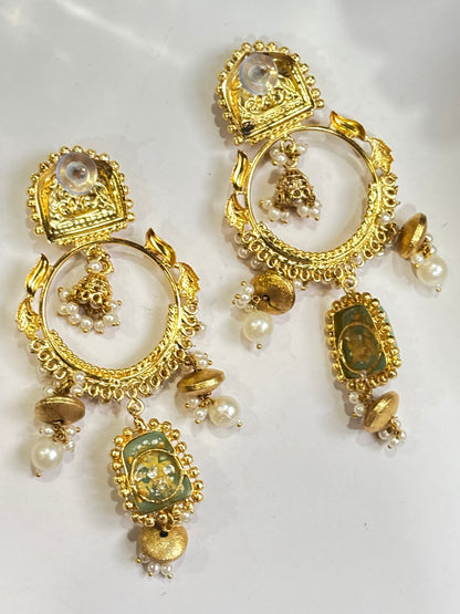 Divine Love Meenakari Chandbali