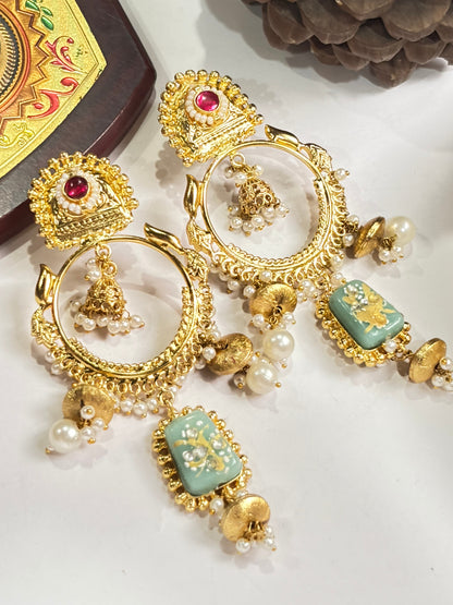 Divine Love Meenakari Chandbali