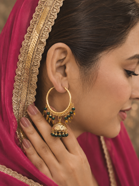 Emerald Green Bali Jhumka