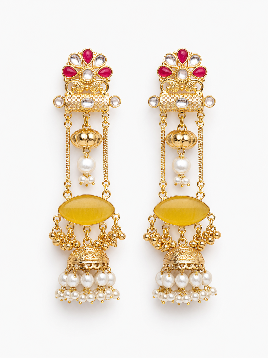 Ziya Aabha Pearl Long Jhumka