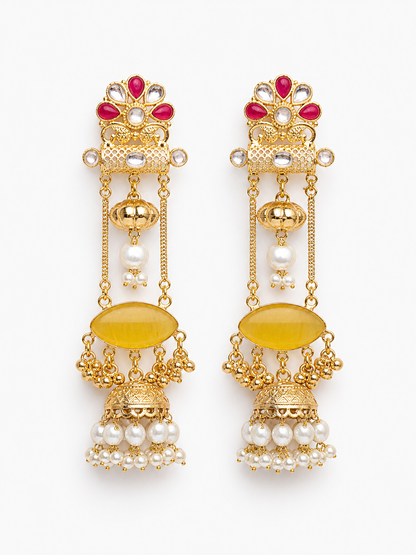 Ziya Aabha Pearl Long Jhumka