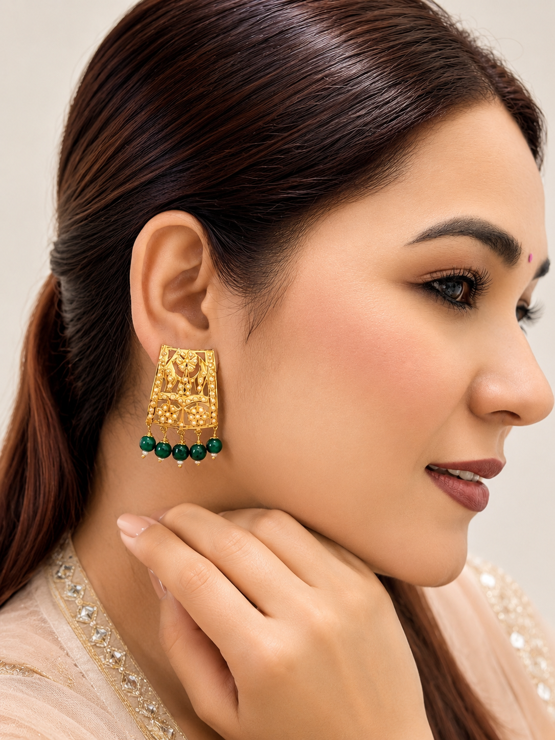 Emerald Pearl Earrings