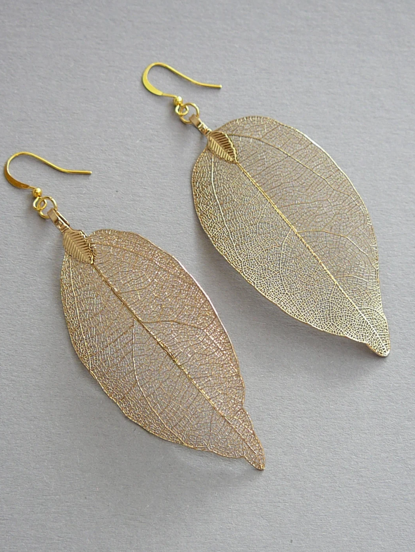 Golden Leaf Filigree Earrings – Lightweight Statement Dangles