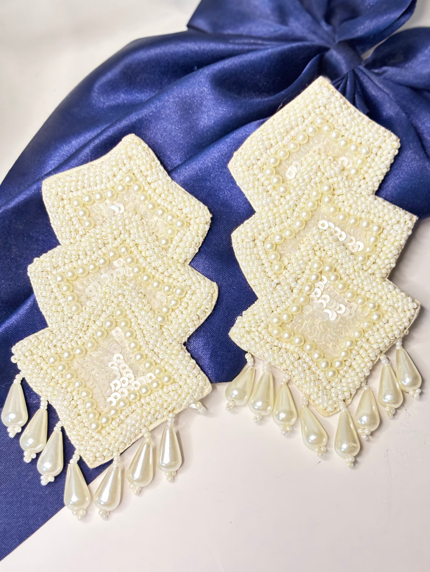Ivory Pearl Drop Earrings – Handmade Statement Dangles